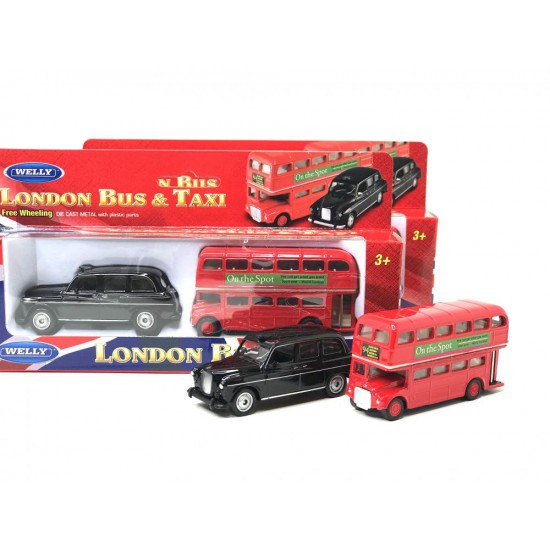 ماکت ماشین ویلی مدل اتوبوس لندن و تاکسی مقیاس 1:60